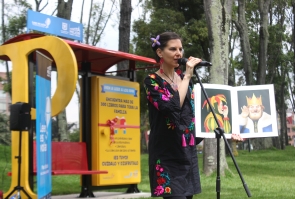 María del Sol Peralta durante la inauguración PPP Parque de los Novios
