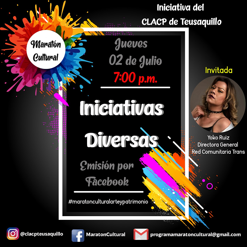 Invitación a emisión del programa "Maratón Cultural" del CLACP Teusaquillo